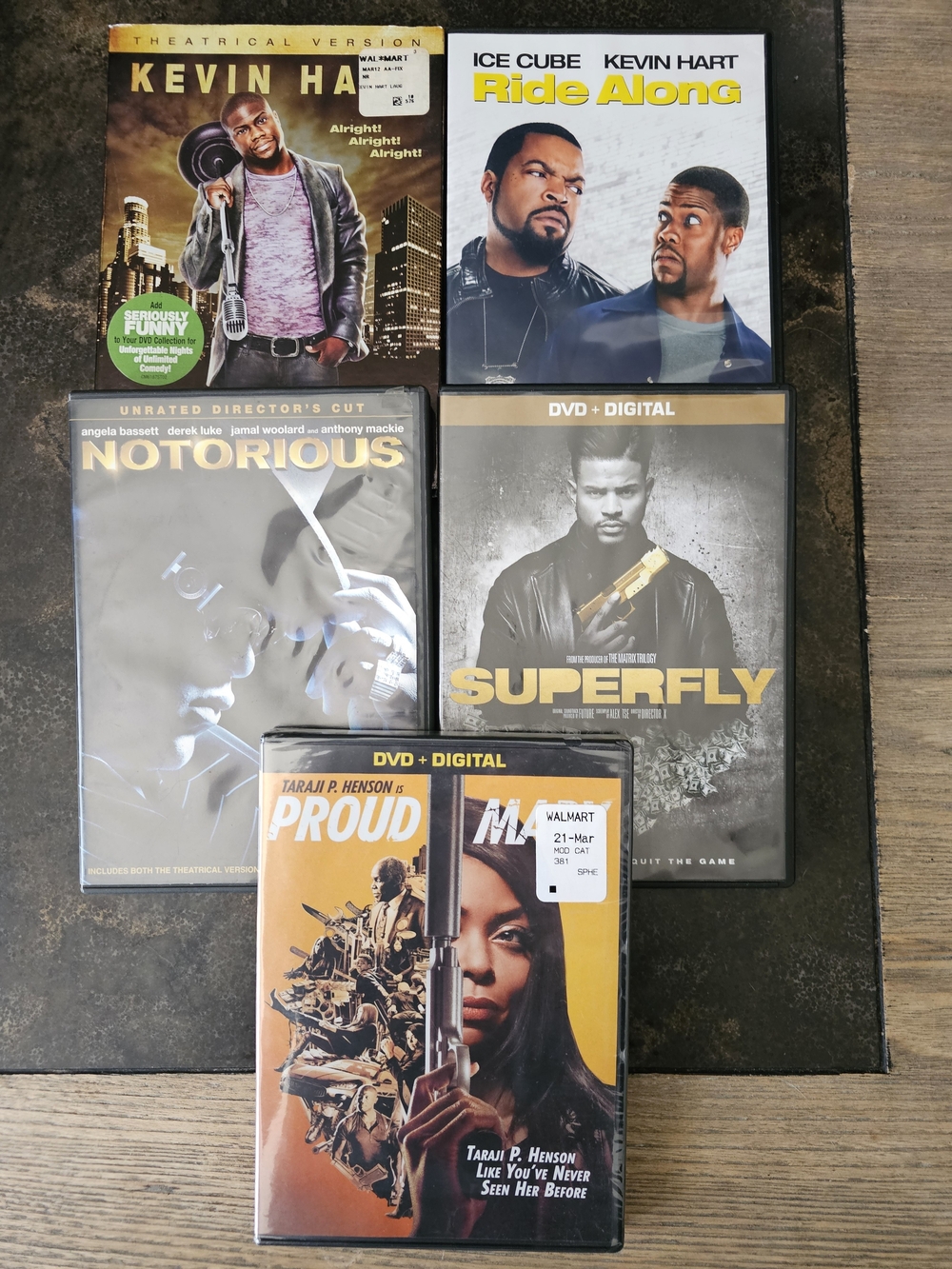 Assorted DVD Movie Collection - Multiple Titles (Black/Yellow Accents)
